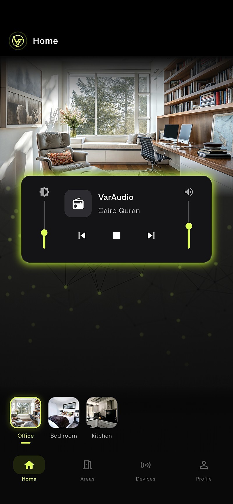 VarThings home dashboard