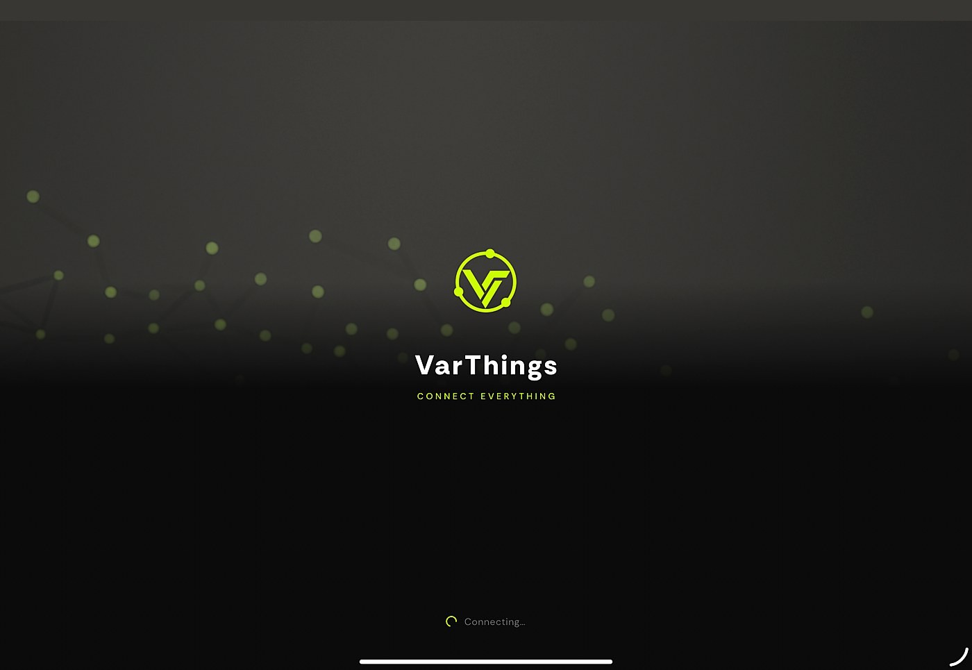 VarThings splash screen — Connect Everything