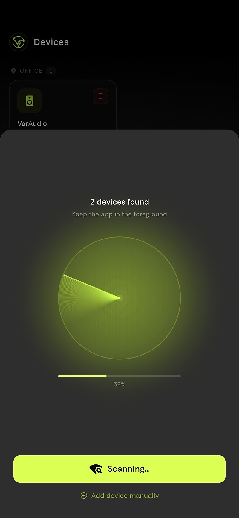 VarThings device scan